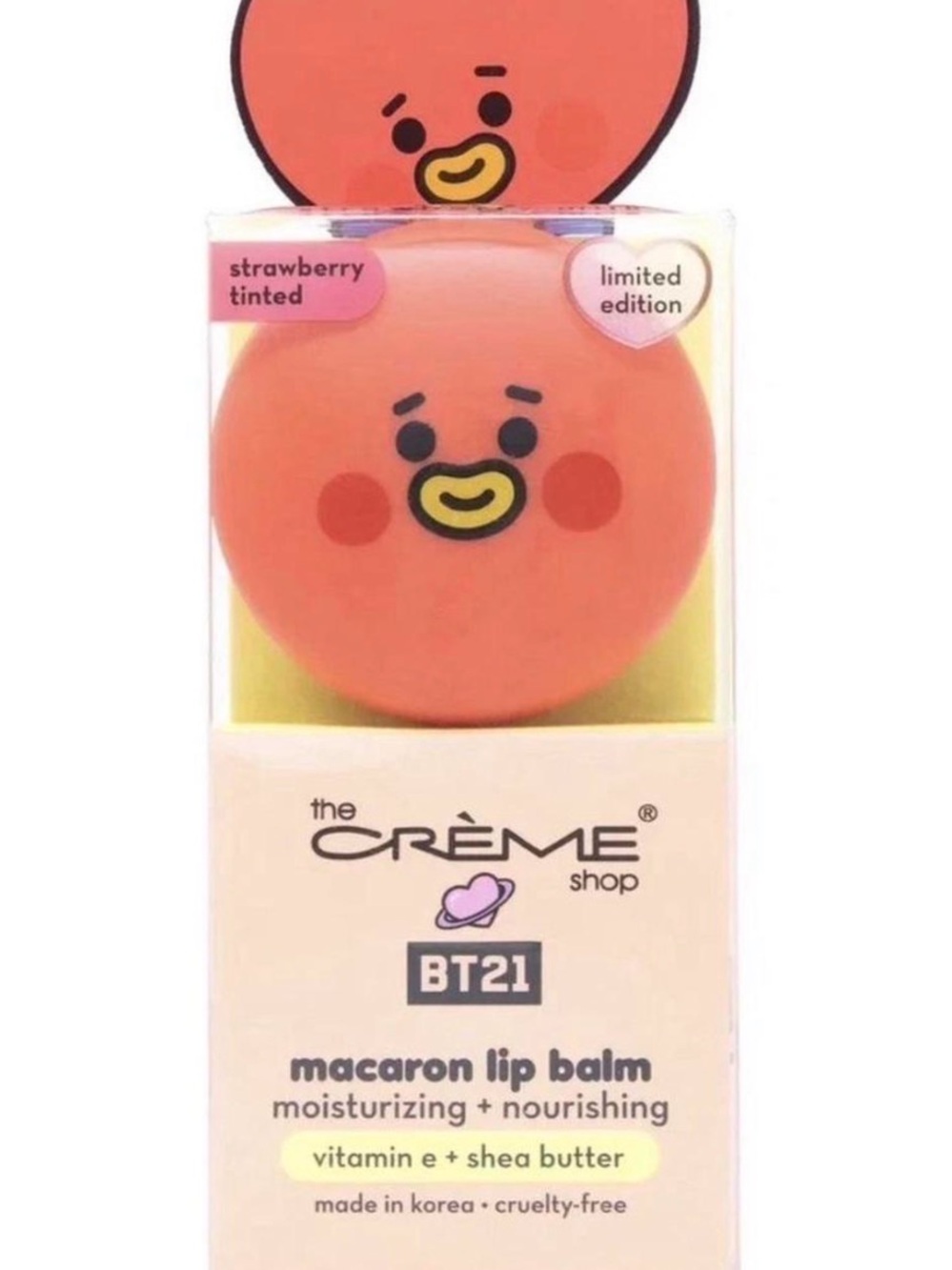 The Crème Shop BT21 Macaron Lip Balm - Strawberry Tinted
